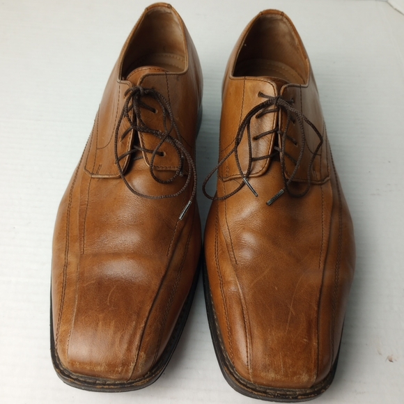 J &M Lace Up Dress Shoes,Brown Leather,Men Size 10 M - Picture 2 of 6